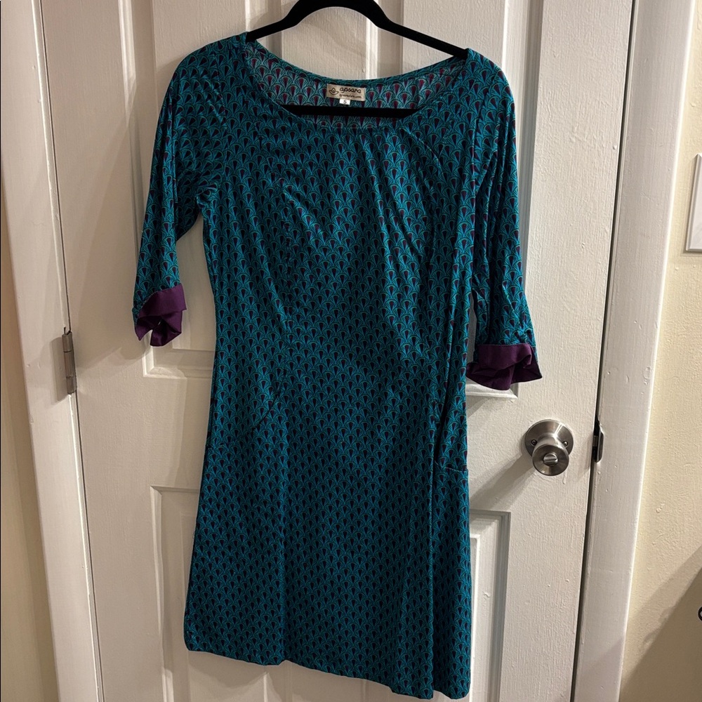 Apsara Teal and Purple Patterned Dress